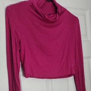 Fuchsia Long Sleeve Crop Top